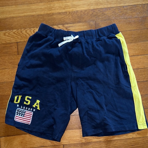 Big boys Polo by Ralph Lauren shorts with USA flag and side stripes - Picture 1 of 6